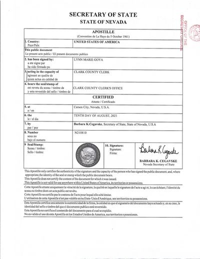 Nevada Apostille